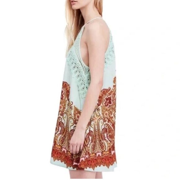Intimately Free People- Who's Sorry Now Lace Embroidered Trim Slip Dress- Size L - Picture 1 of 9